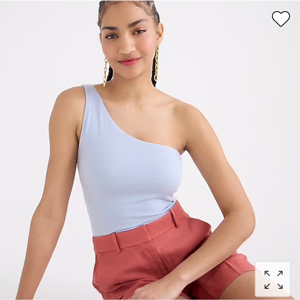 NWT.  J crew form knit one shoulder tank. Small. Baby blue.